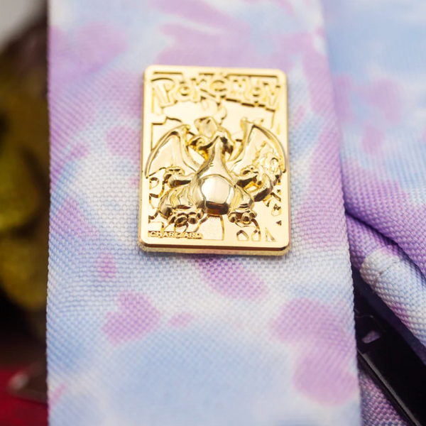 Gold Plated Charizard Card Pin –– Nostalgia Vault