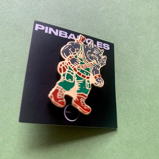 Vintage Rocksteady TMNT Pin