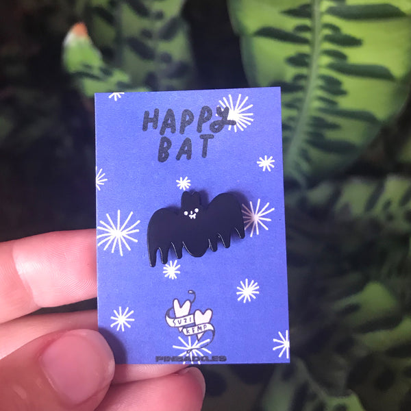 Happy Bat Pin –– Suzi Kemp