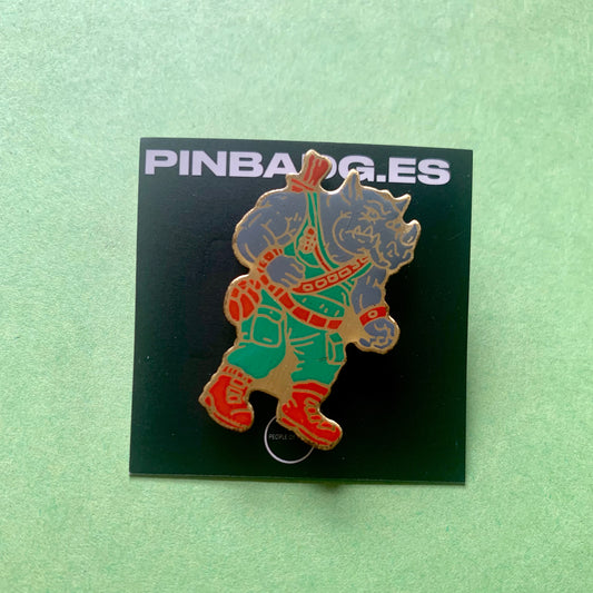 Vintage Rocksteady TMNT Pin