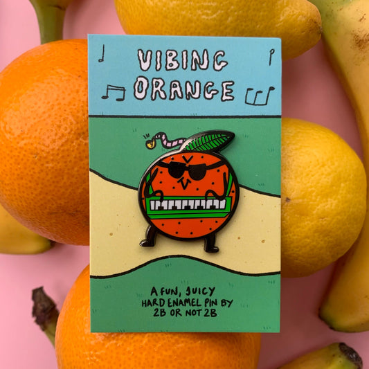 Vibing Orange Keyboard Pin –– 2B or Not 2B