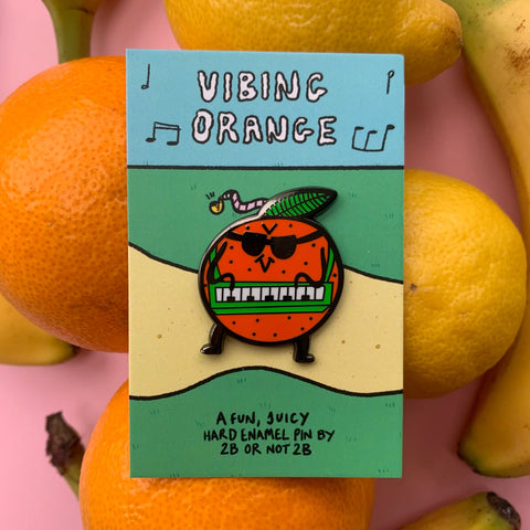 Vibing Orange Keyboard Pin –– 2B or Not 2B