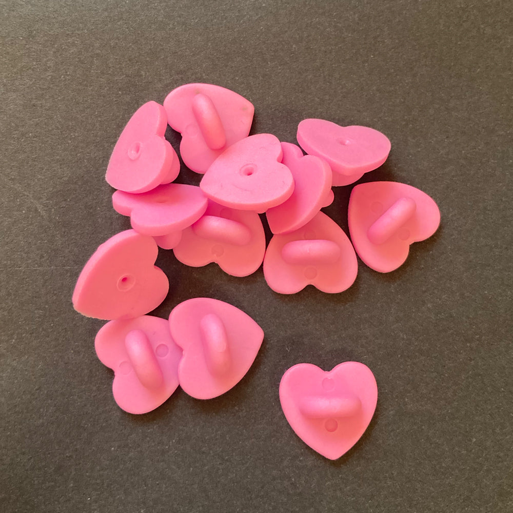 Pink Heart Rubber Clutch