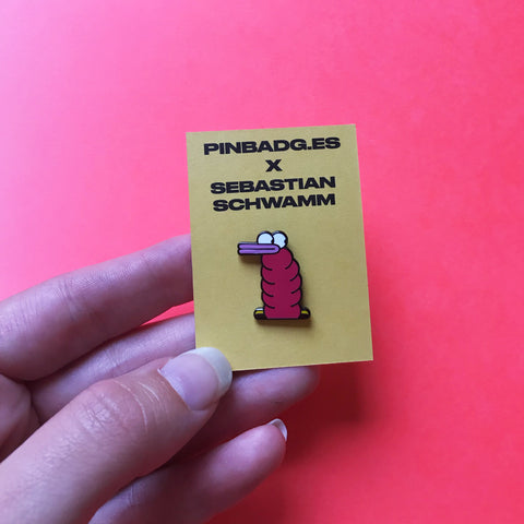 Worm Boy Pin –– Pinbadg.es X Sebastian Schwamm