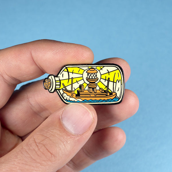Lightship in a Bottle Pin ––  Big A Band