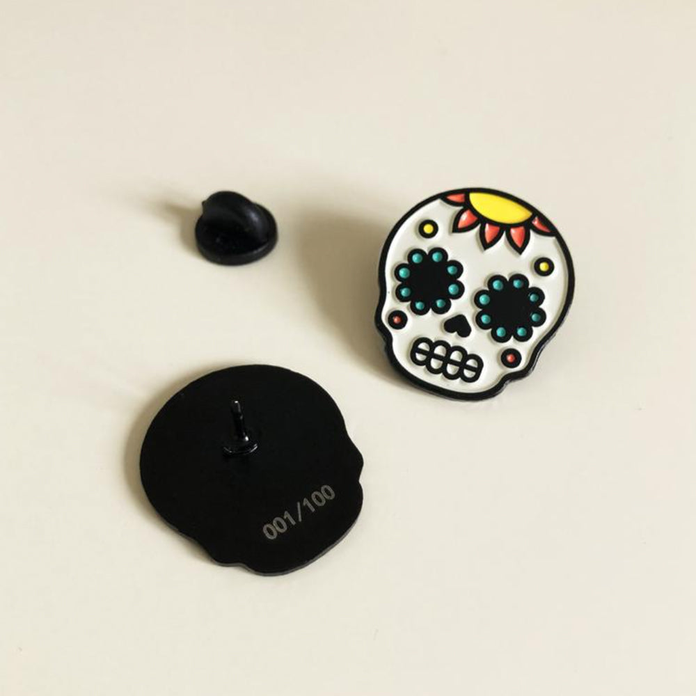 Sugar Skull Pin –– Lynn Doodles